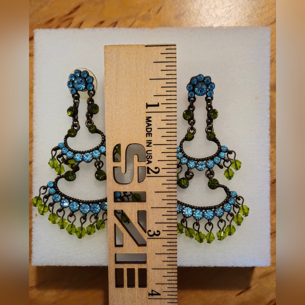 BLUE AND GREEN earrings - Picture 2 of 6
